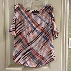 Plaid Print Blouse by 7Th Avenue Brand.  EUC!